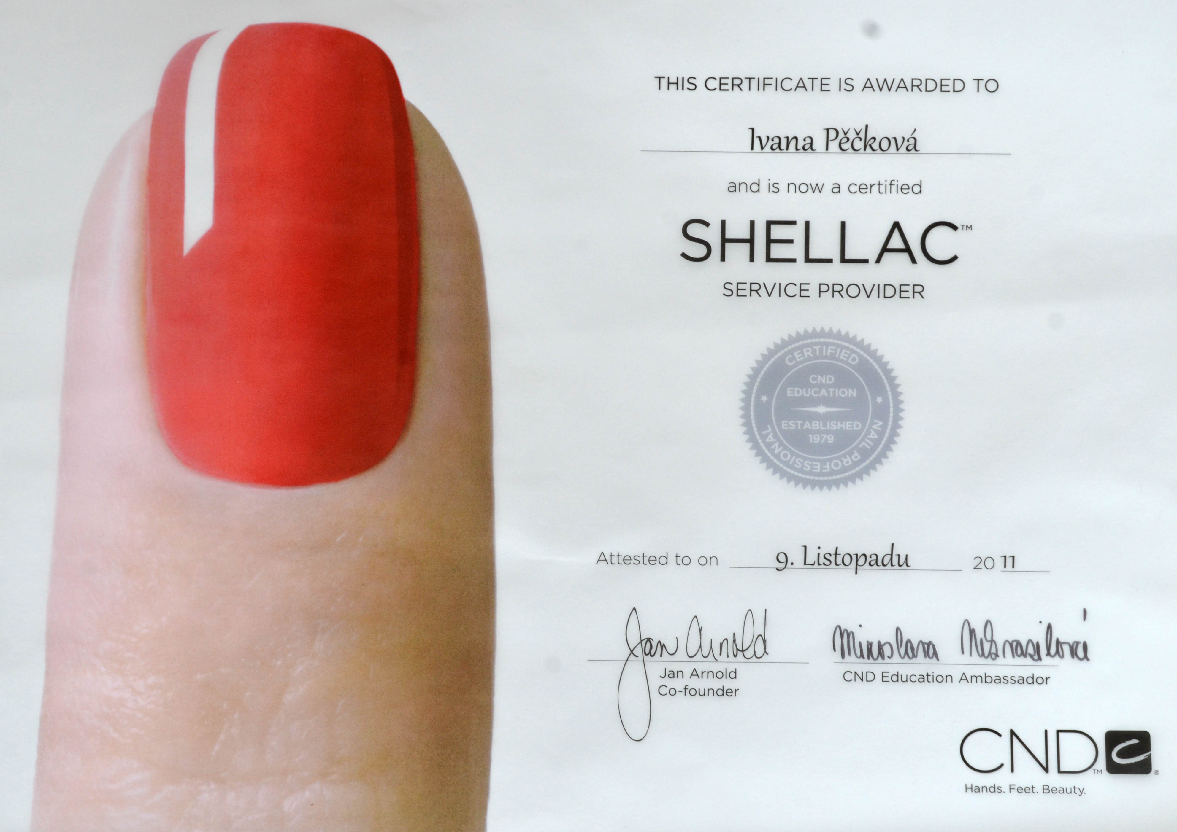 Certifikát Shellac